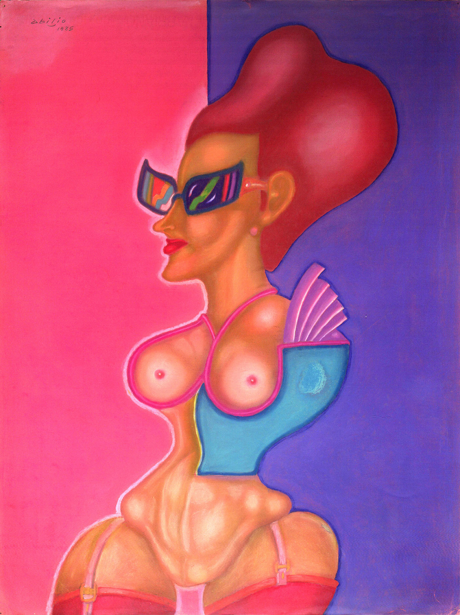 Modelo con anteojos